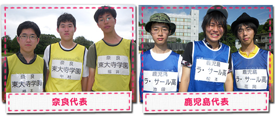 奈良代表と鹿児島代表